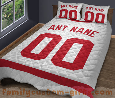 Custom Quilt Sets Detroit Jersey Personalized Ice hockey Premium Quilt Bedding for Men Women